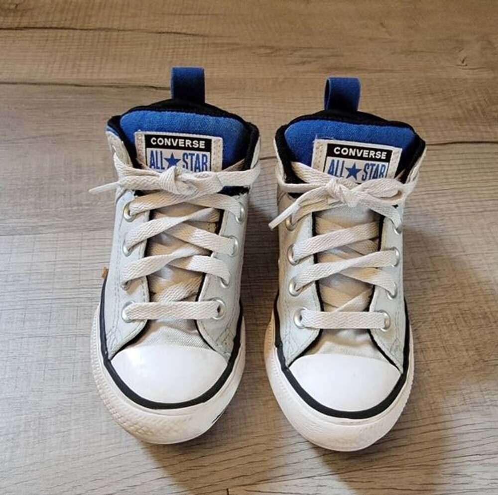 Converse Kids' White and Blue Sneakers Size 12